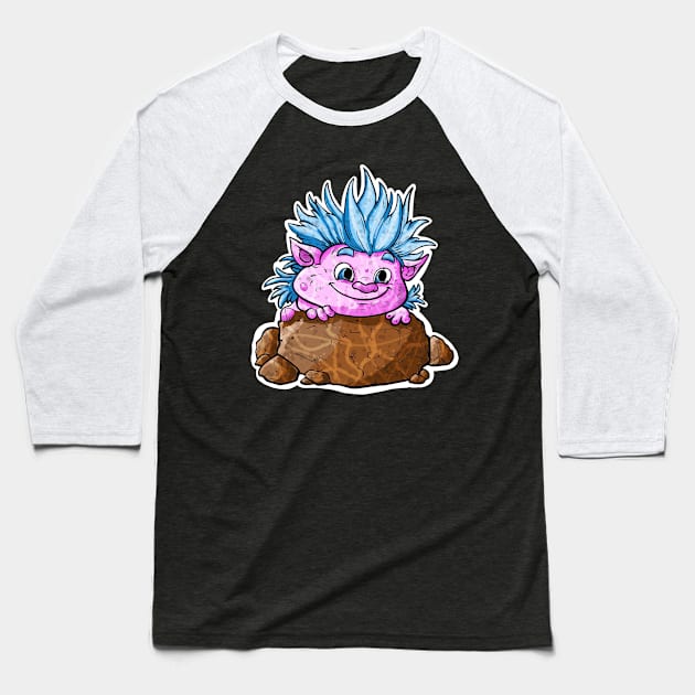 Rock Troll Baseball T-Shirt by siriusreno